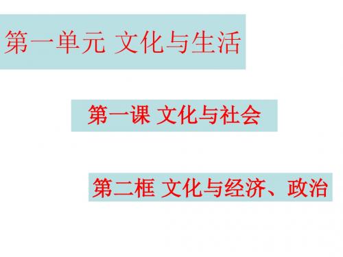 高中政治人教版必修三第一课第二框文化与经济、政治(共31张PPT)