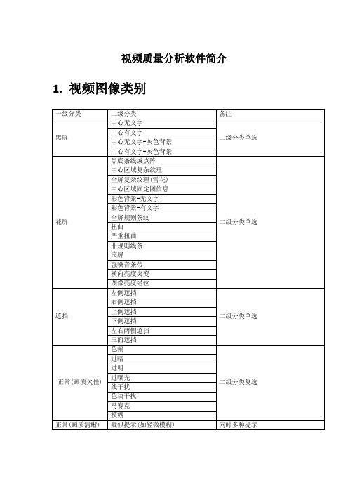 视频质量分析软件简介