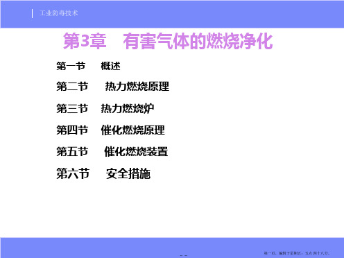 安全工程专业工业防毒技术经典课件有害气体的燃烧净化