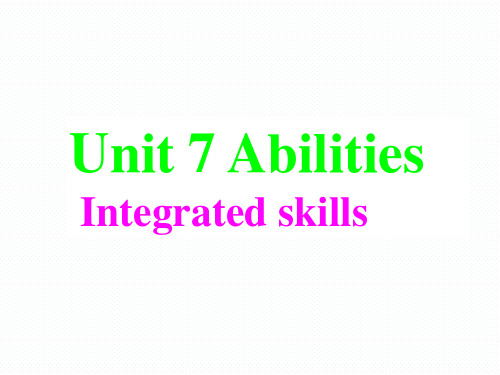 牛津译林版英语7B Unit7 Integratred skills课件