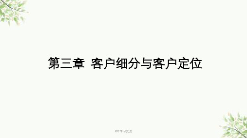 第三章----客户细分与客户定位课件