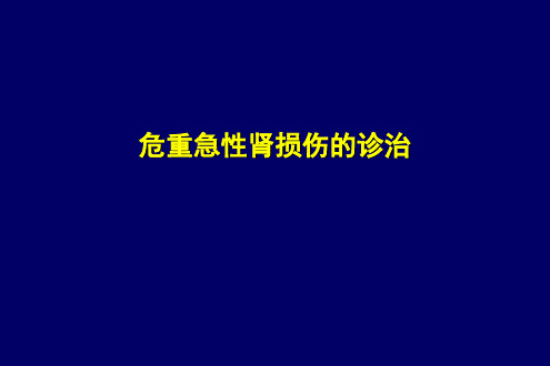 危重急性肾损伤的诊治