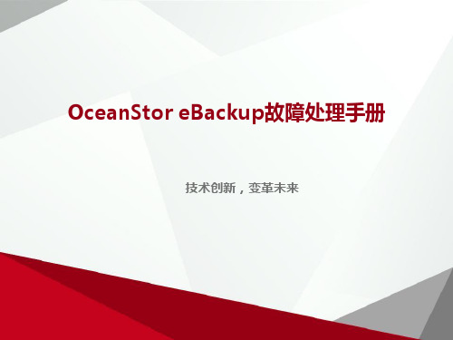 OceanStor eBackup故障处理手册