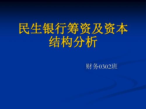 财务管理03级学生作品014民生银行筹资分析1