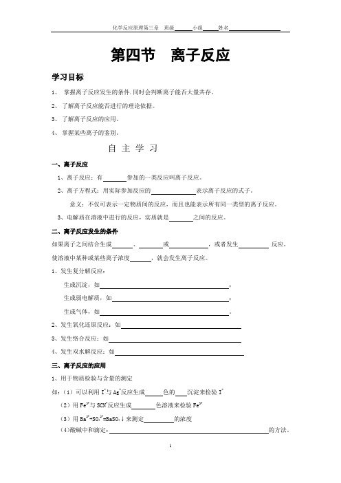 化学：3.4《离子反应》(鲁科版选修4)