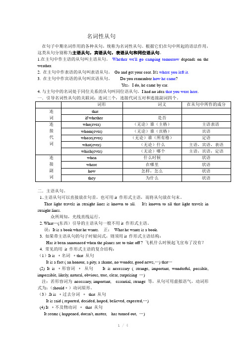 高中英语名词性从句考点