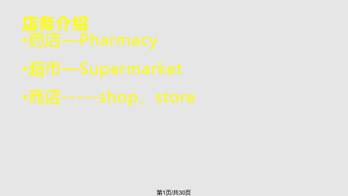 药店实用英语PPT课件