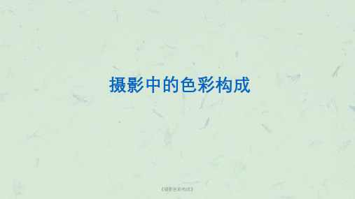 《摄影色彩构成》课件