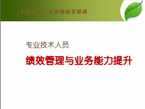 绩效管理与业务能力提升 PPT