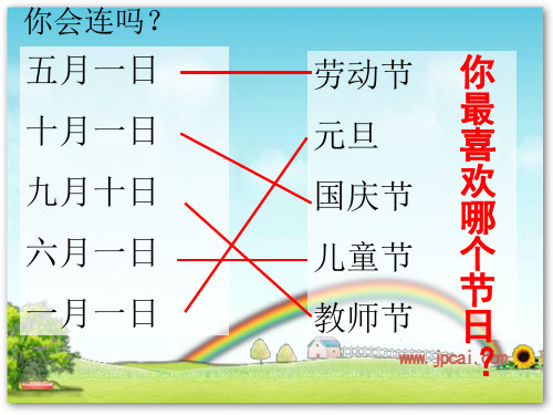 人教版小学一年级语文下册25快乐的节日课件