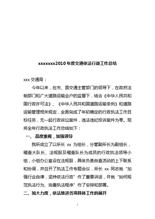 2010依法行政总结1