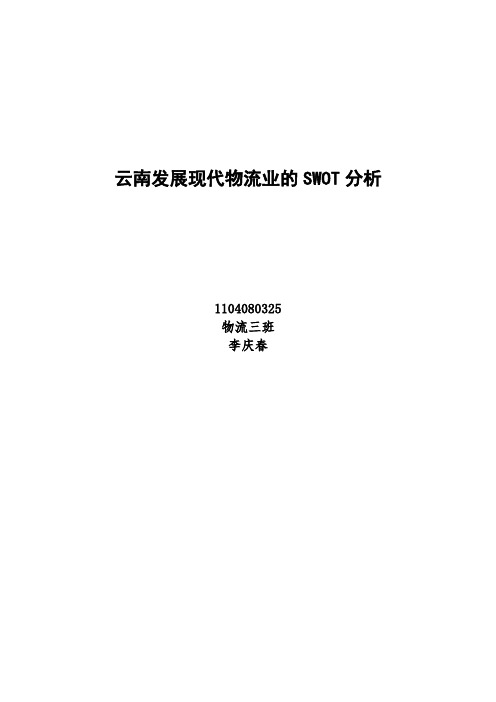 云南发展现代物流业的SWOT分析