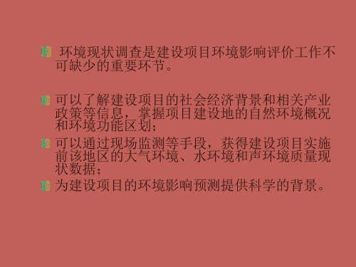 环境影响评价 环境现状的调查与评价