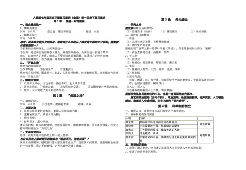 七下复习提纲(完整)