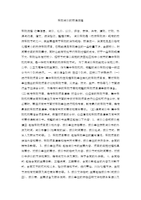 采购询价的标准流程