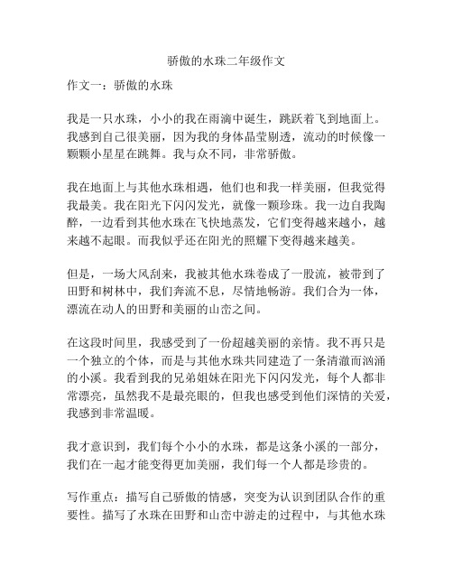 骄傲的水珠二年级作文