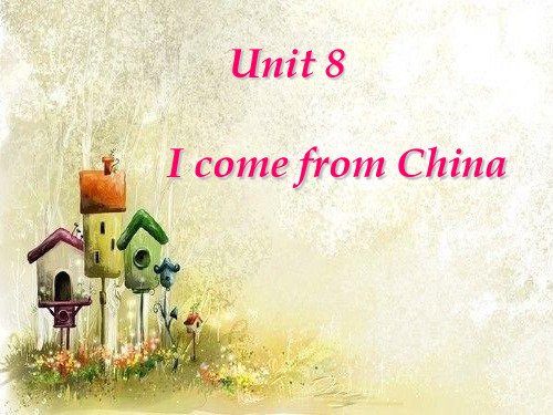 四年级下册英语课件-Unit 8 I come from China｜湘少版 (共23张PPT)