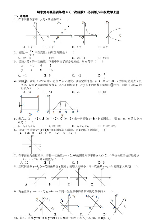 期末复习强化训练卷6(一次函数)-苏科版八年级数学上册