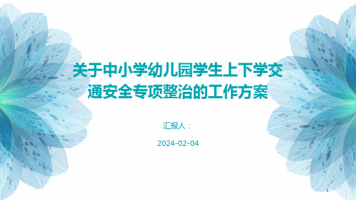 关于中小学幼儿园学生上下学交通安全专项整治的工作方案