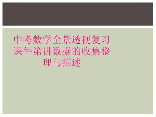 中考数学全景透视复习课件第讲数据的收集整理与描述