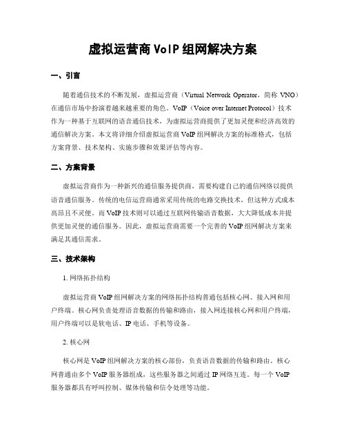 虚拟运营商VoIP组网解决方案