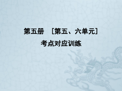 高考语文二轮复习考点专题复习课件(大纲版)第五册 第五、六单元 考点对应训练