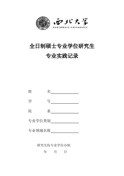 西北大学专业硕士实践记录