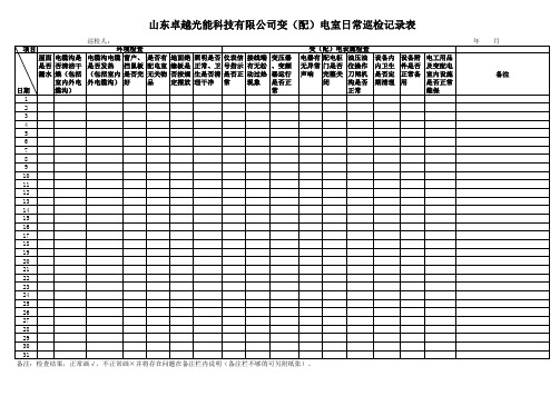 配电室巡检记录表