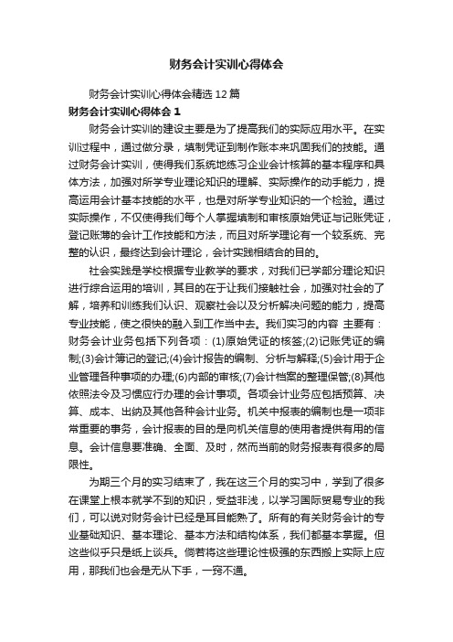 财务会计实训心得体会精选12篇