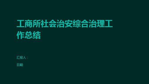 工商所社会治安综合治理工作总结