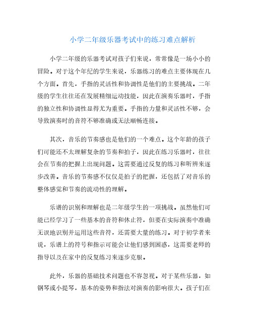 小学二年级乐器考试中的练习难点解析