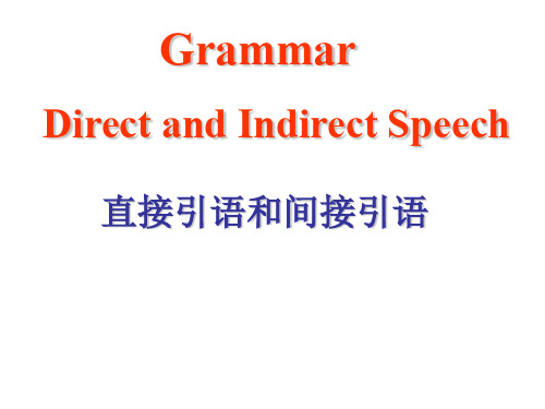 高一英语直接引语和间接引语精品PPT课件