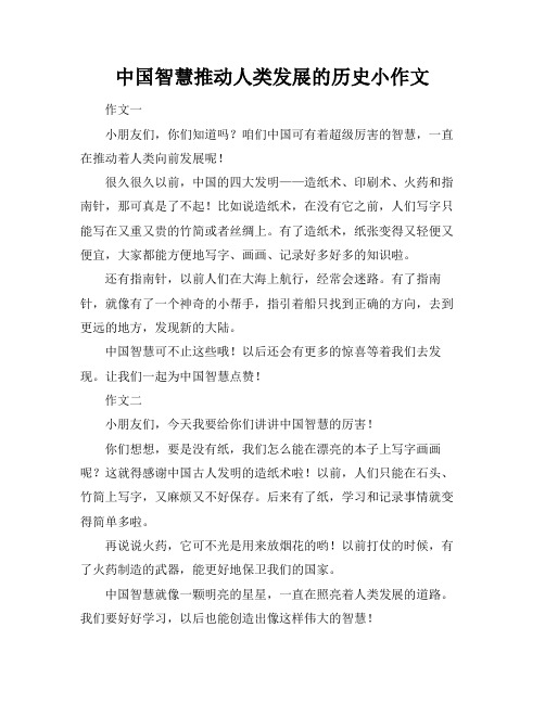 中国智慧推动人类发展的历史小作文