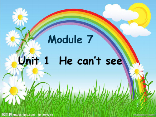 外研社(三起)五年级上册英语 Module 7 Unit 1  He can’t see 