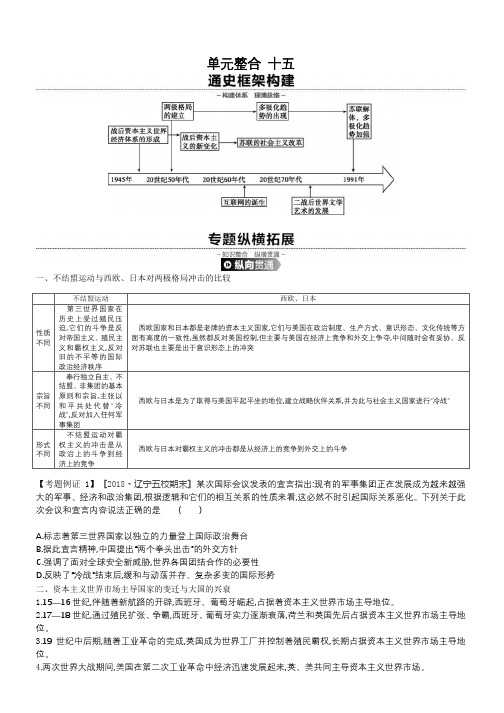 2020届高考一轮复习通史版历史：第15单元 单元整合 十五 Word版含答案