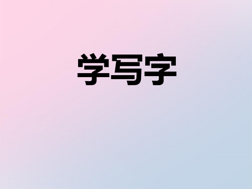 2021年《学写字》PPT文档