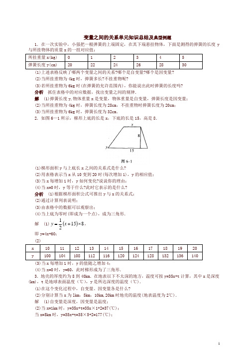 新北师大版七年级数学下第四章《变量之间的关系》单元知识总结(精)