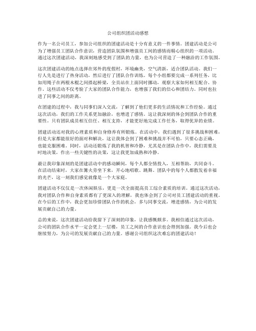 公司组织团活动感想