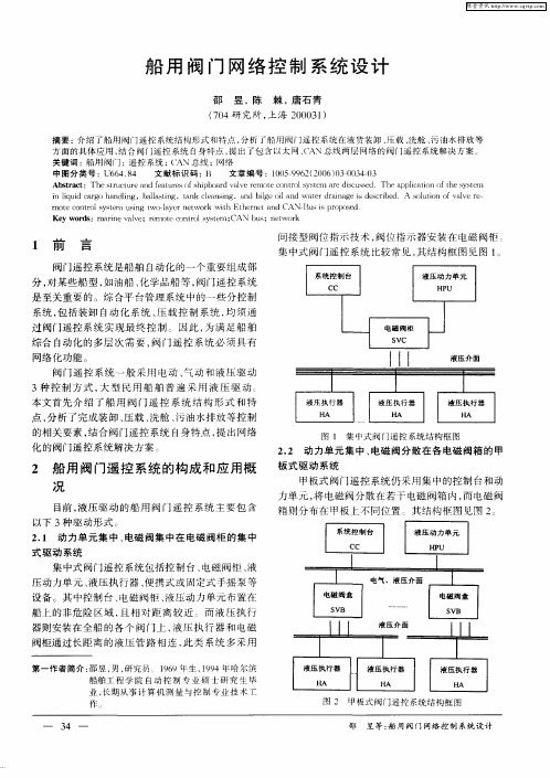 船用阀门网络控制系统设计