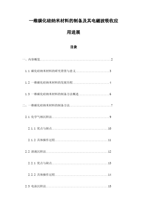 一维碳化硅纳米材料的制备及其电磁波吸收应用进展