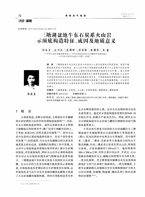 三塘湖盆地牛东石炭系火山岩示顶底构造特征、成因及地质意义