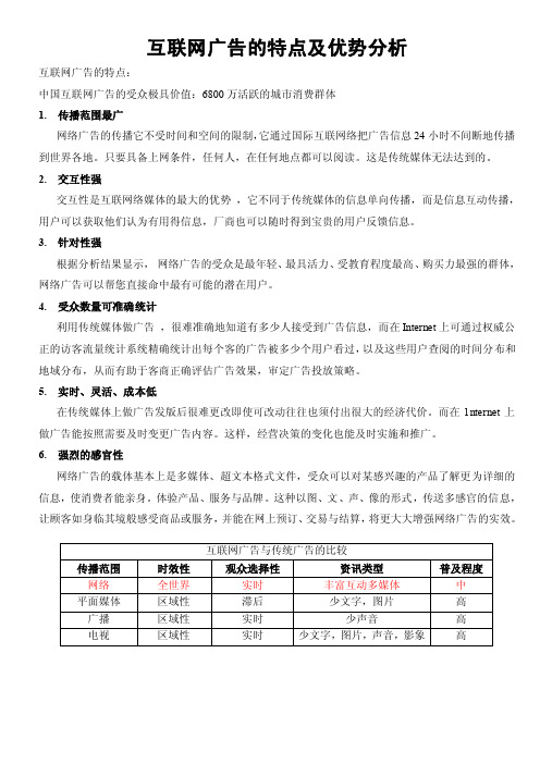 互联网广告的特点及优势分析