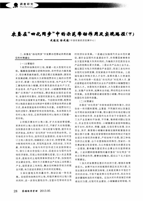 农垦在“四化同步”中的示范带动作用及实现路径(下)