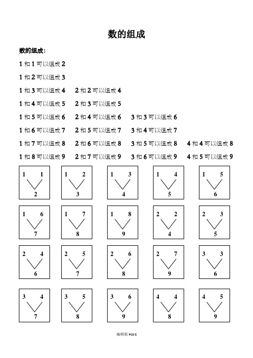 10以内数的分解与组成最新版本