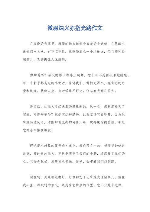 微弱烛火亦指光路作文