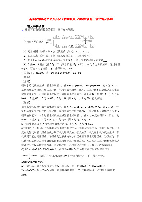 高考化学备考之钠及其化合物推断题压轴突破训练∶培优篇及答案