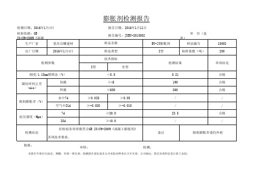 膨胀剂报告