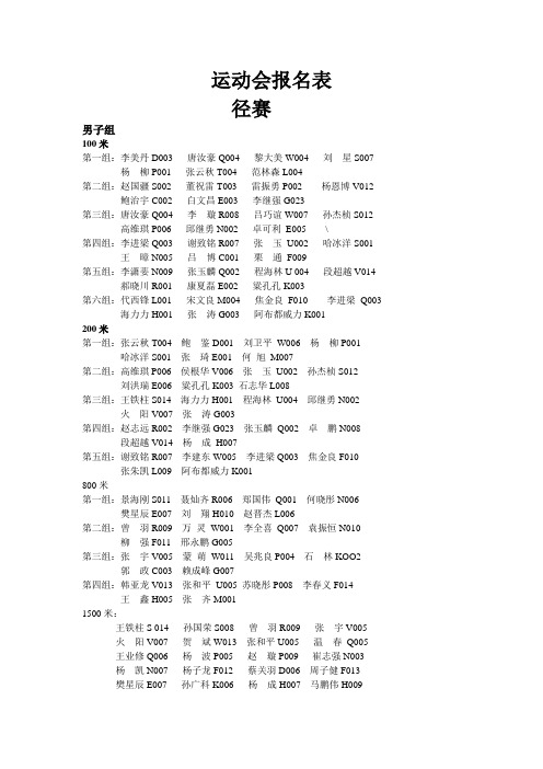 运动会秩序册模板