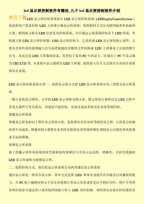 led显示屏控制软件有哪些_九个led显示屏控制软件介绍