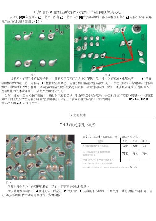 AI电容焊点爆锡气孔问题处理